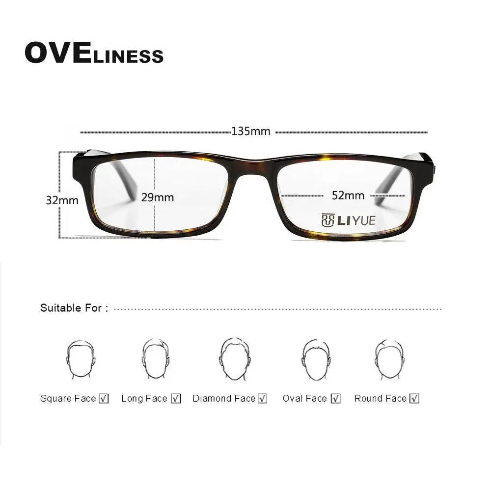 Unisex Square Full Rim Acetate Prescription Glasses Lg001 — view 6 | Rx Spectacle