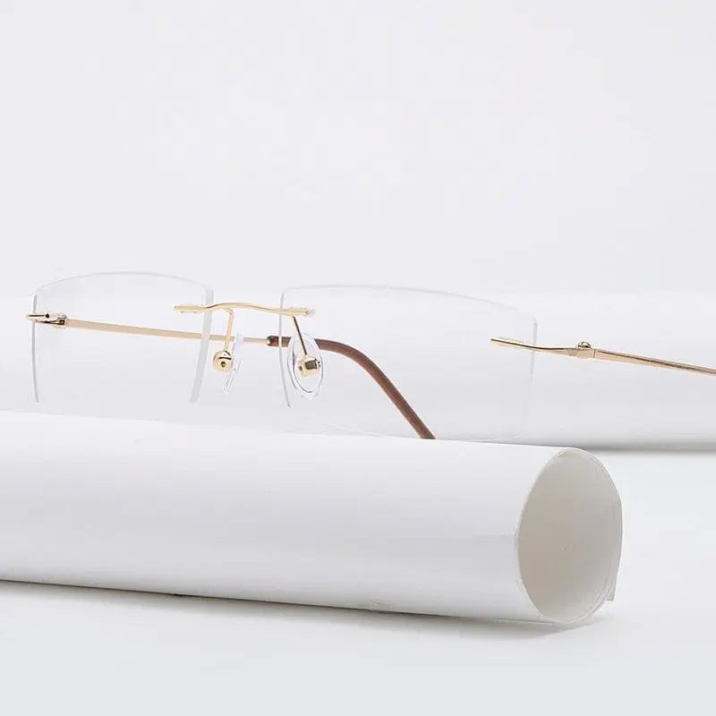Unisex Rimless Titanium Prescription Glasses 522 — view 2 | Rx Spectacle