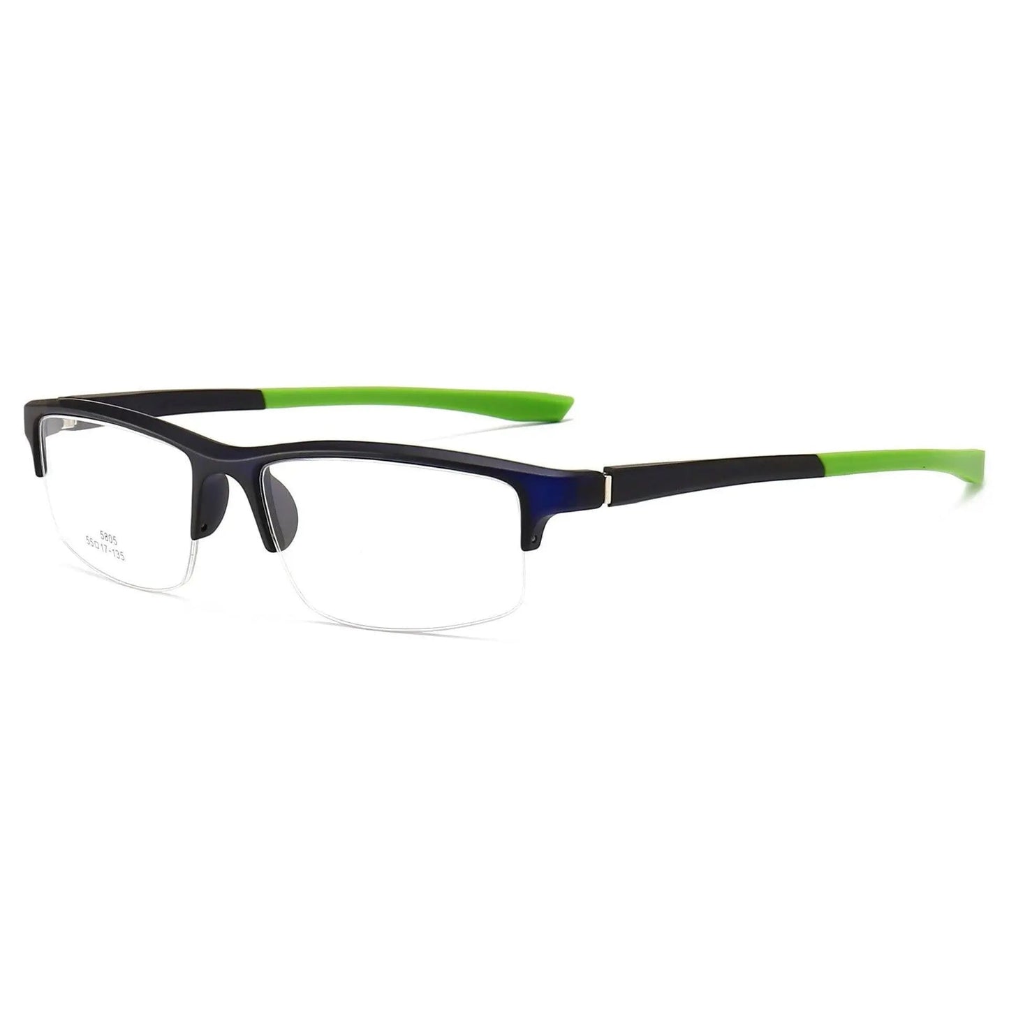 Unisex Semi-Rimless Resin Prescription Glasses 5805 — view 6 | Rx Spectacle