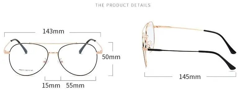 Unisex Round Full Rim Alloy Double Bridge Prescription Glasses 90272 — view 12 | Rx Spectacle