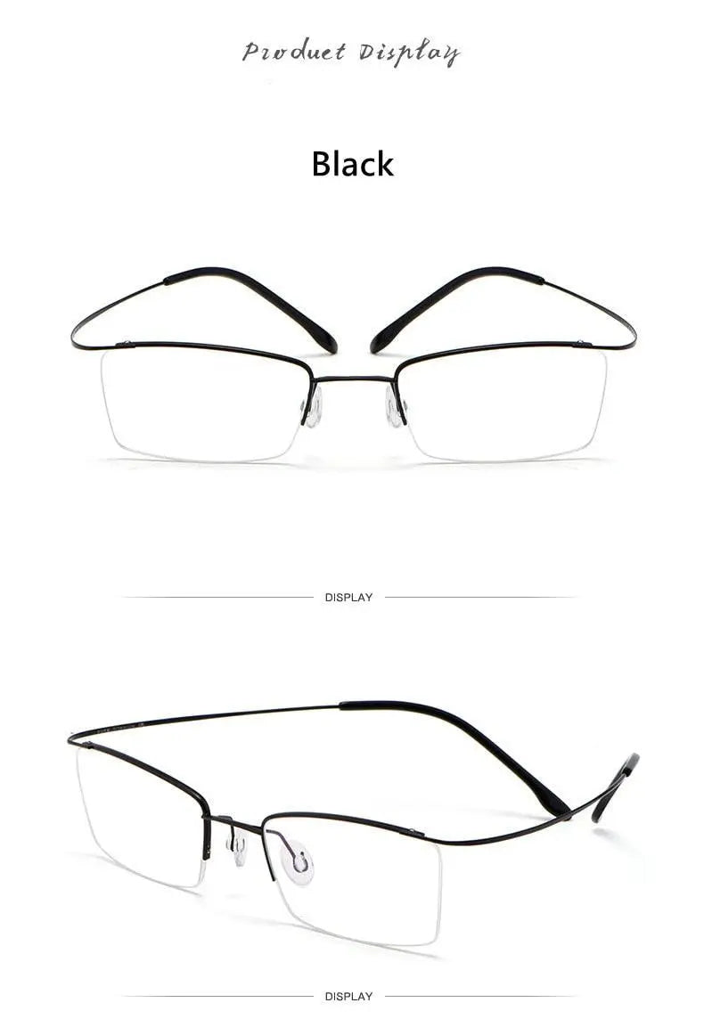 Men's Semi-Rimless Titanium Prescription Glasses 30004 — view 12 | Rx Spectacle