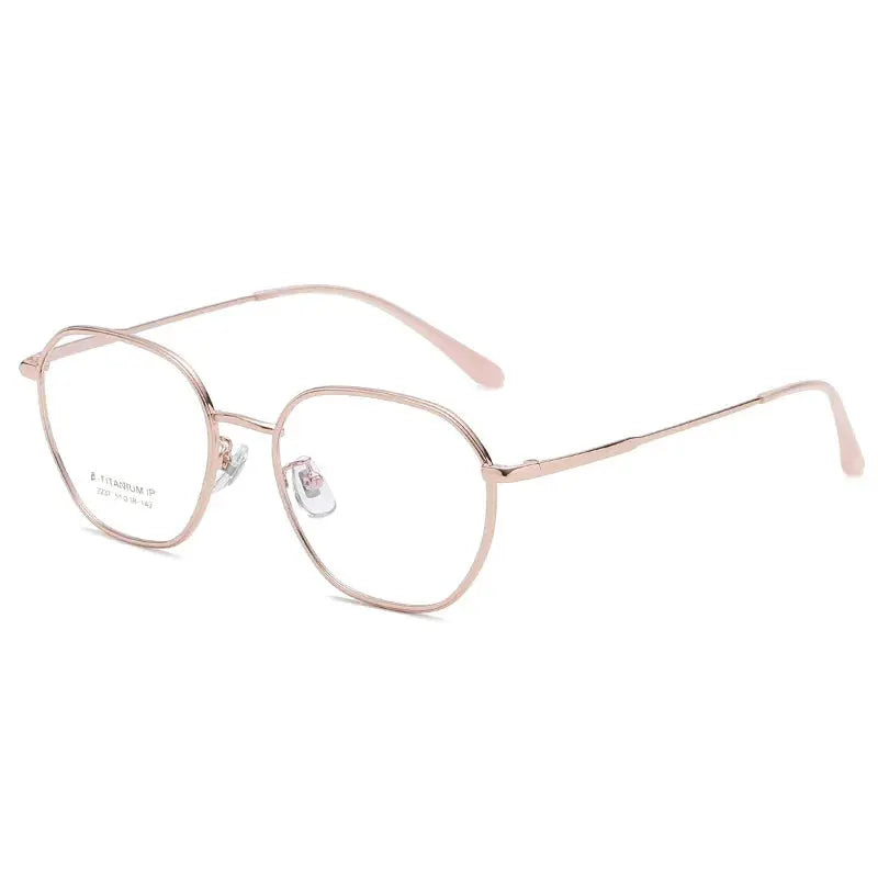 Unisex Polygon Full Rim Titanium Prescription Glasses 2237 — view 9 | Rx Spectacle