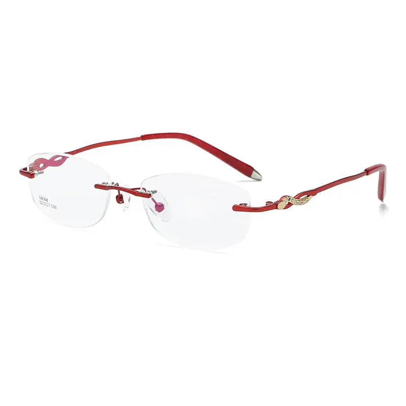 Women's Oval Rimless Alloy Prescription Glasses 58068 — view 5 | Rx Spectacle