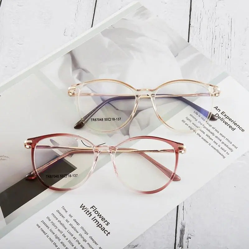 Women's Cat Eye Full Rim Acetate Prescription Glasses Tr87048 — view 9 | Rx Spectacle