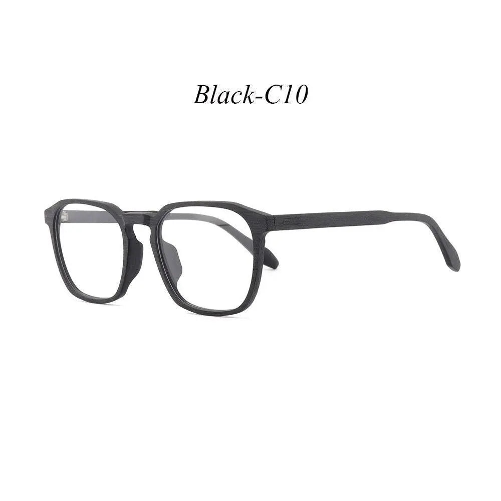 Men's Square Full Rim Wood Oversized Prescription Glasses 1692 — view 2 | Rx Spectacle