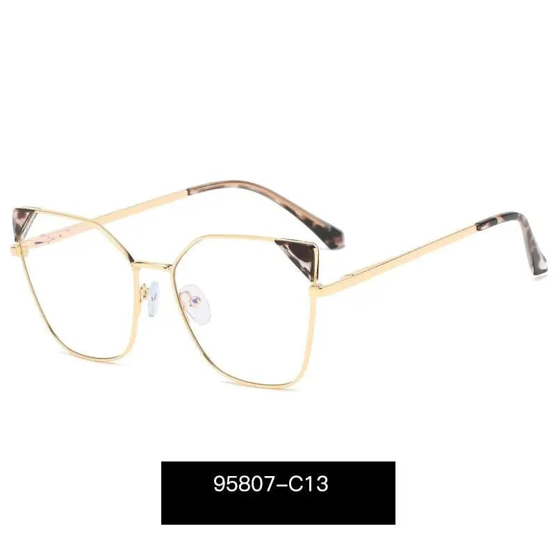 Women's Cat Eye Full Rim Alloy Prescription Glasses 95807 — view 11 | Rx Spectacle