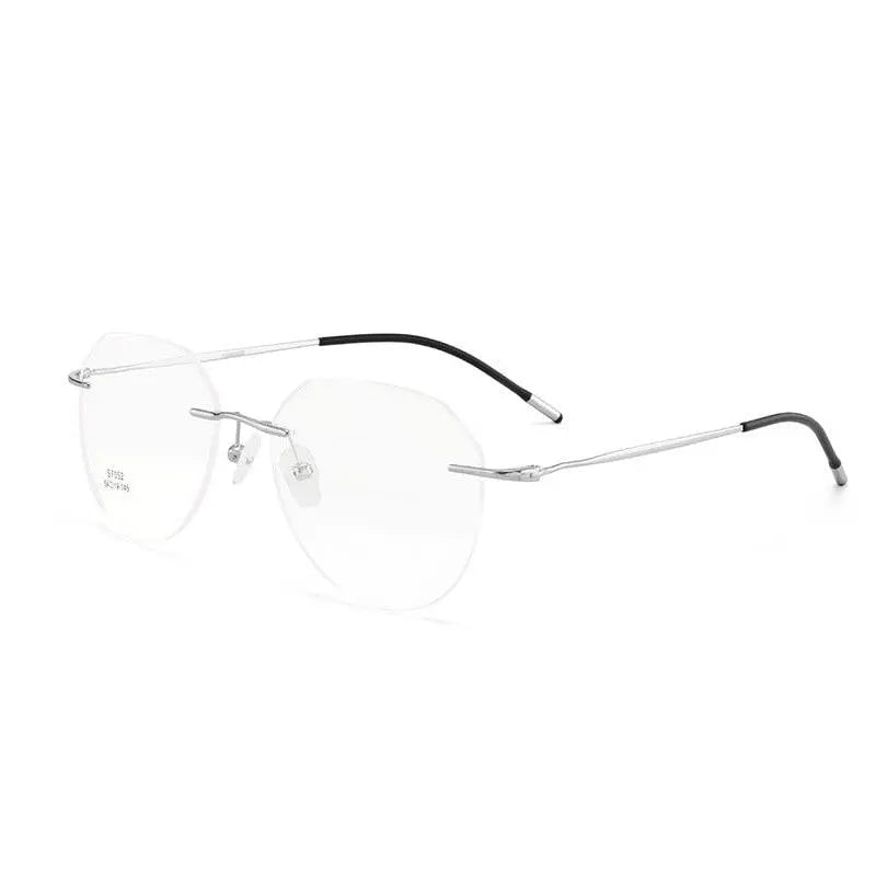 Men's Rimless Titanium Prescription Glasses S7052 — view 10 | Rx Spectacle