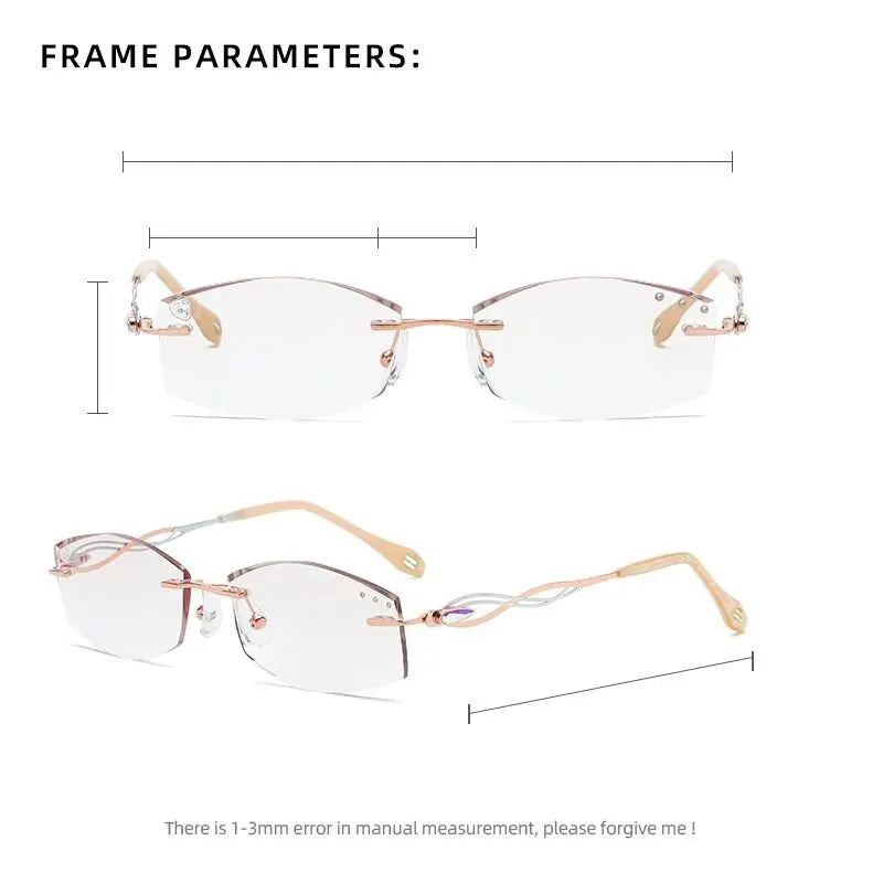Women's Rimless Titanium Prescription Glasses 88038 — view 6 | Rx Spectacle