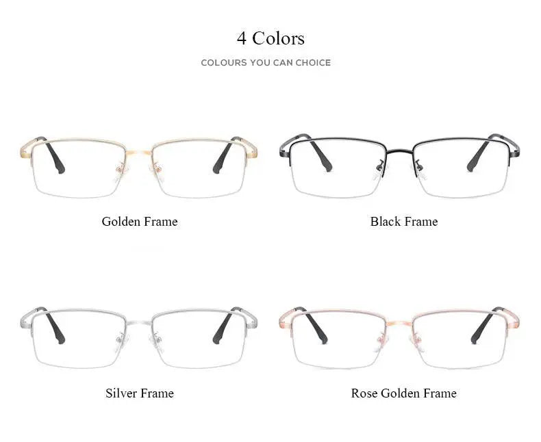 Unisex Rectangular Full Rim Alloy Prescription Glasses 2332 — view 12 | Rx Spectacle