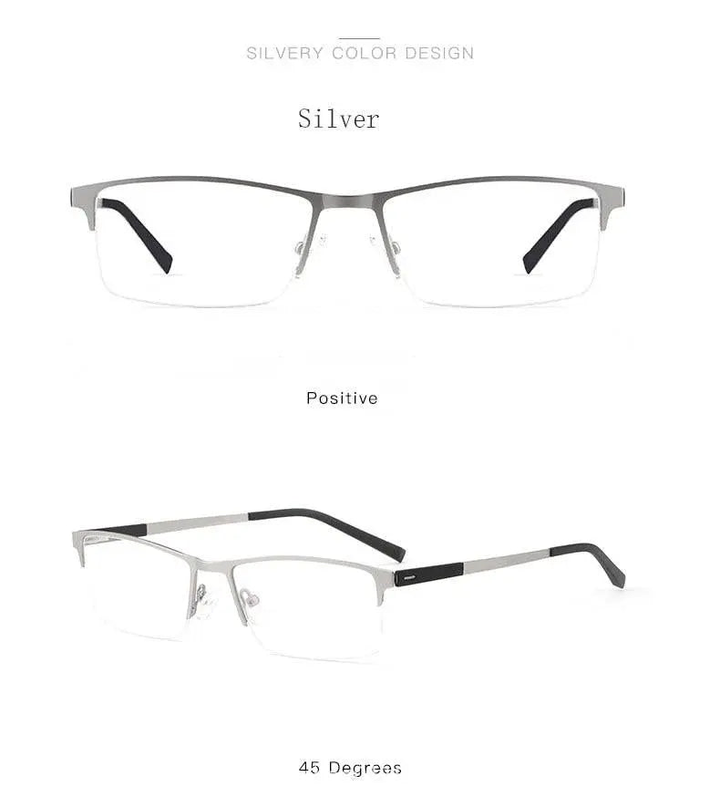 Unisex Square Semi-Rimless Alloy Prescription Glasses 8839 — view 16 | Rx Spectacle