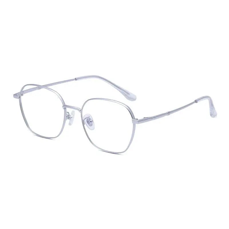 Unisex Polygon Full Rim Titanium Prescription Glasses 8009 — view 3 | Rx Spectacle