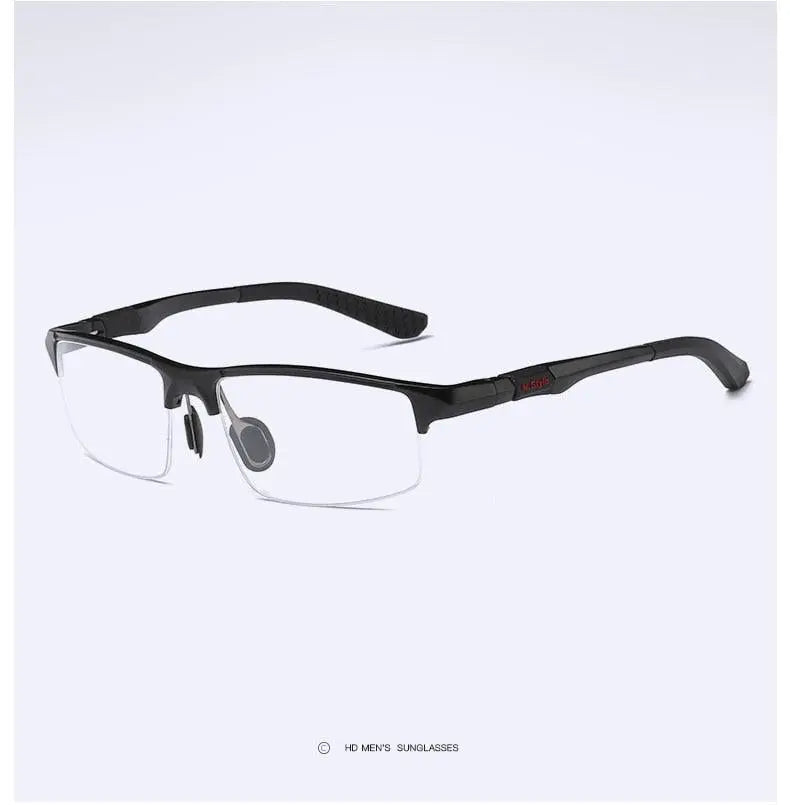 Men's Rectangular Semi-Rimless Aluminum Prescription Glasses Y3121 — view 12 | Rx Spectacle