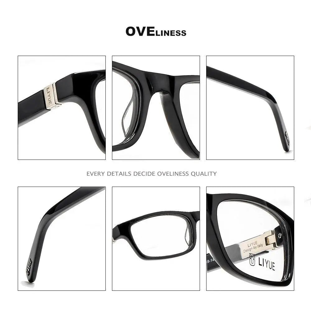 Unisex Square Full Rim Acetate Prescription Glasses Lb01 — view 6 | Rx Spectacle