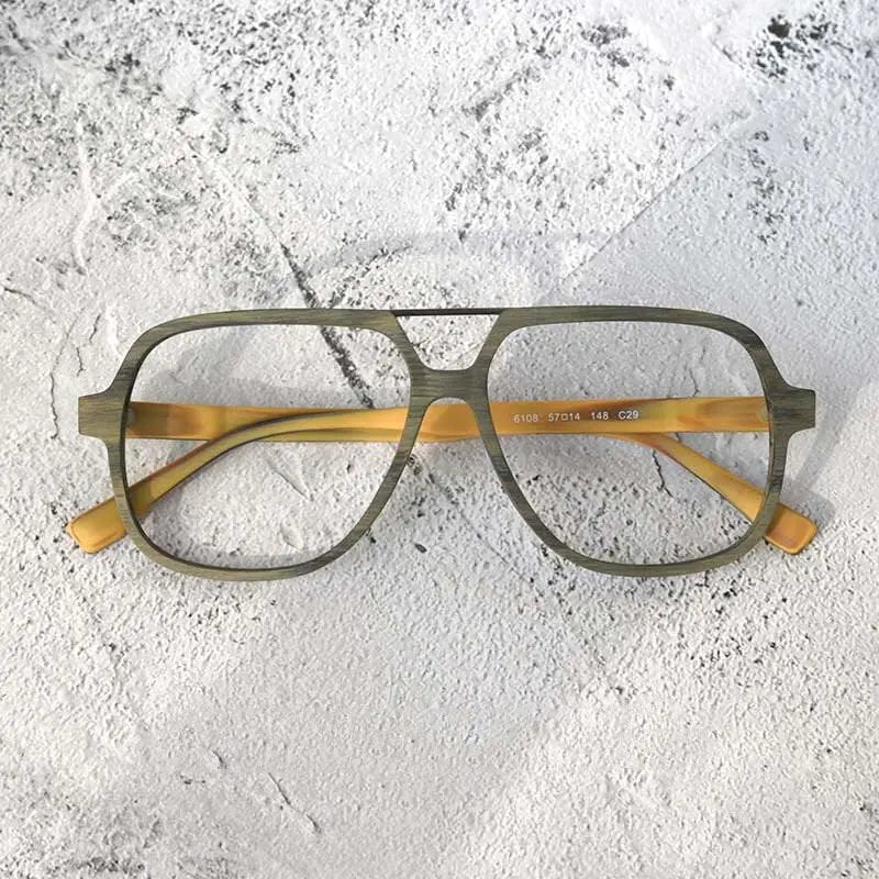 Unisex Full Rim Wood Oversized Prescription Glasses Ps8210 — view 8 | Rx Spectacle