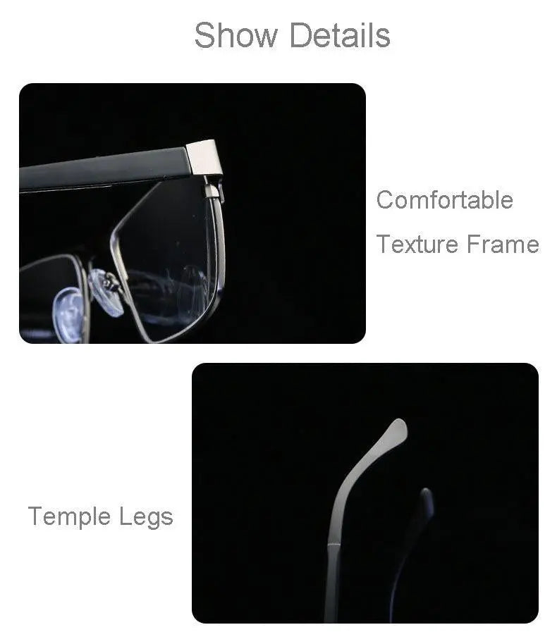 Men's Square Full Rim Alloy Reading Glasses R89865 — view 15 | Rx Spectacle