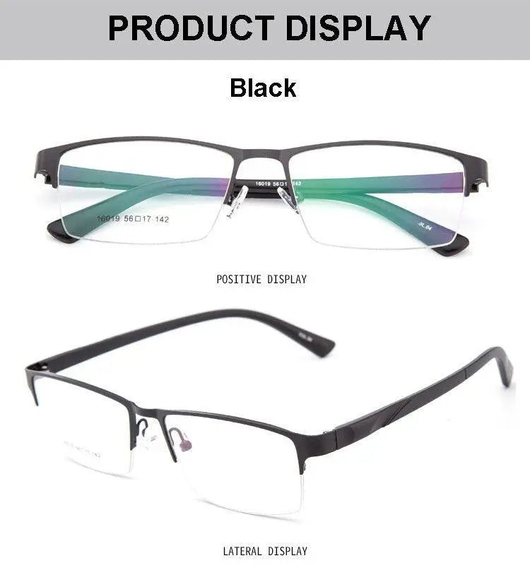 Unisex Semi-Rimless Alloy Prescription Glasses 16019 — view 12 | Rx Spectacle