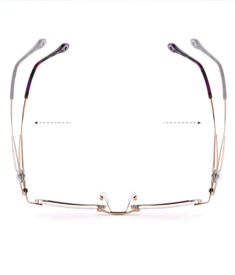 Unisex Square Rimless Titanium Prescription Glasses 88037 — view 11 | Rx Spectacle