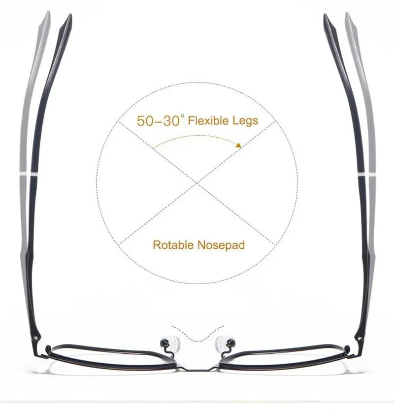 Unisex Square Full Rim Alloy Prescription Glasses 3007 — view 6 | Rx Spectacle