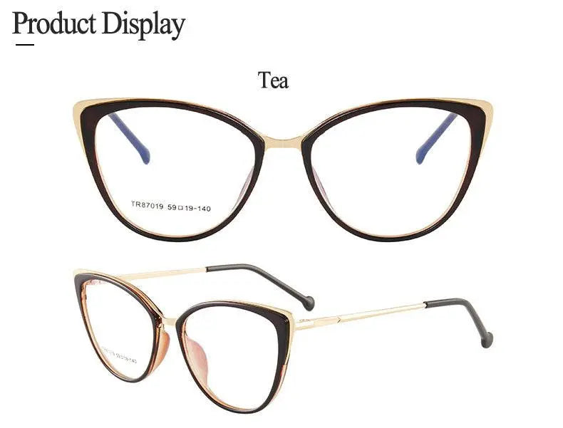Women's Cat Eye Full Rim TR90 Prescription Glasses 7019 — view 15 | Rx Spectacle