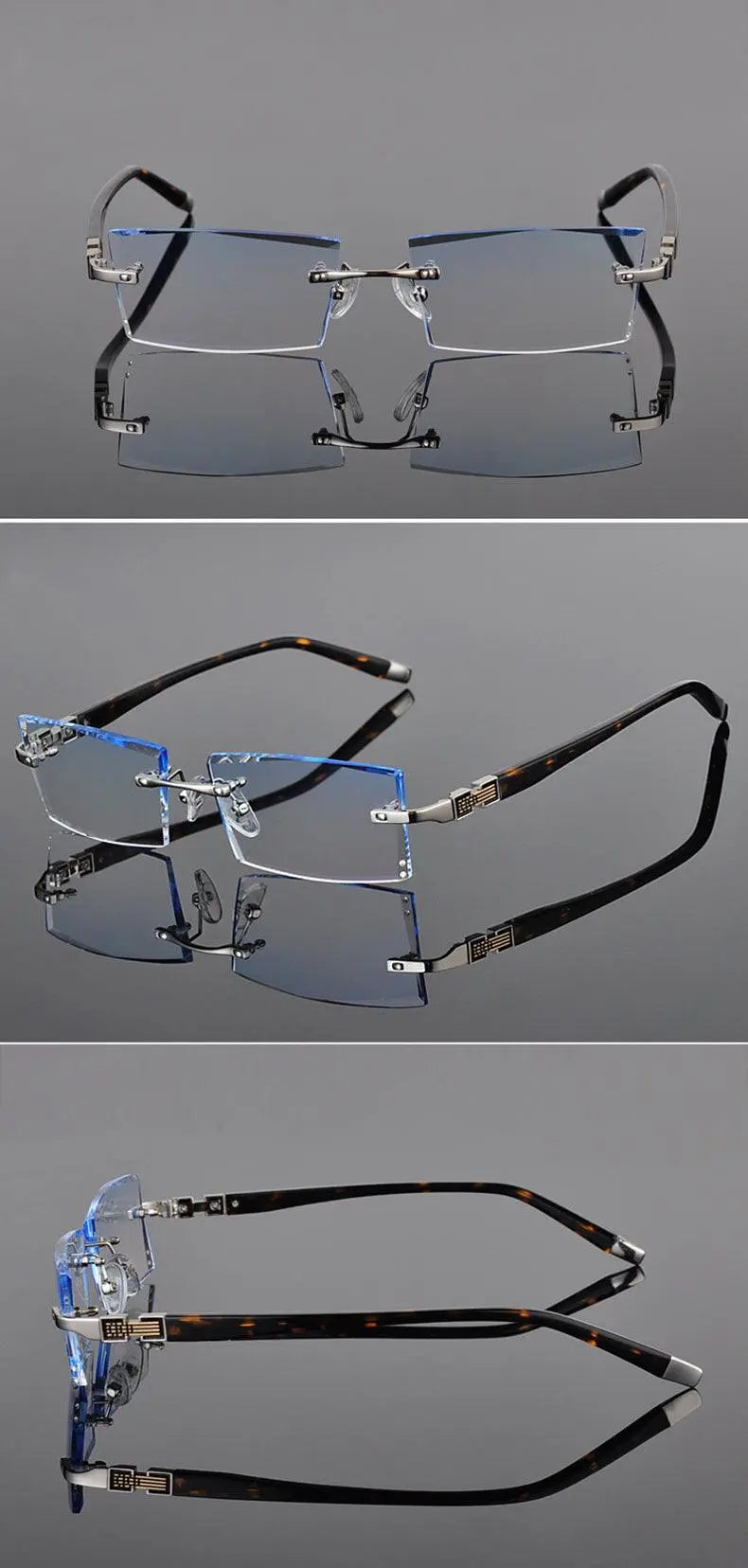 Men's Rimless Alloy Prescription Glasses 58050 — view 14 | Rx Spectacle