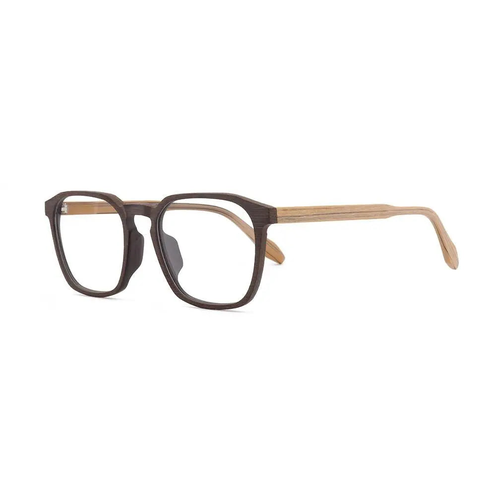 Men's Square Full Rim Wood Oversized Prescription Glasses 1692 — view 11 | Rx Spectacle