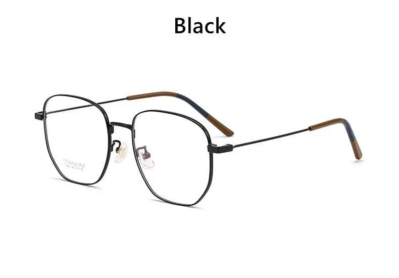 Unisex Polygon Full Rim Titanium Prescription Glasses T8821 — view 14 | Rx Spectacle