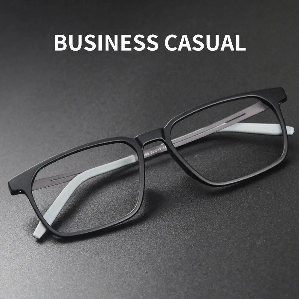 Men's Square Full Rim Titanium Prescription Glasses 1601 — view 4 | Rx Spectacle