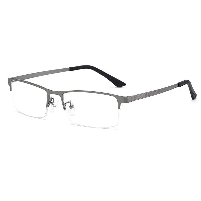 Unisex Square Semi-Rimless Alloy Prescription Glasses 88121 — view 6 | Rx Spectacle