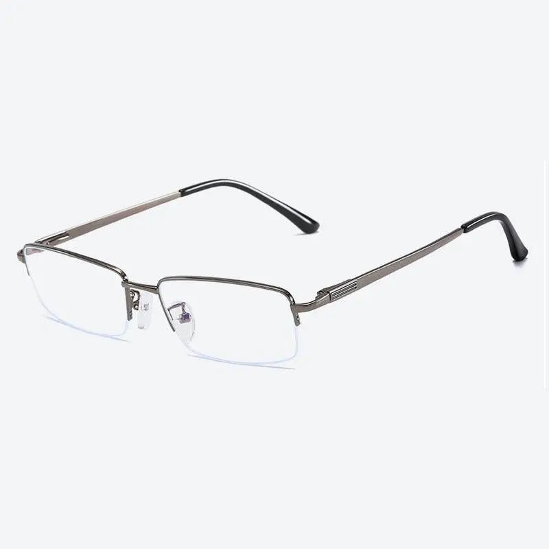 Unisex Rectangular Semi-Rimless Alloy Prescription Glasses — view 2 | Rx Spectacle