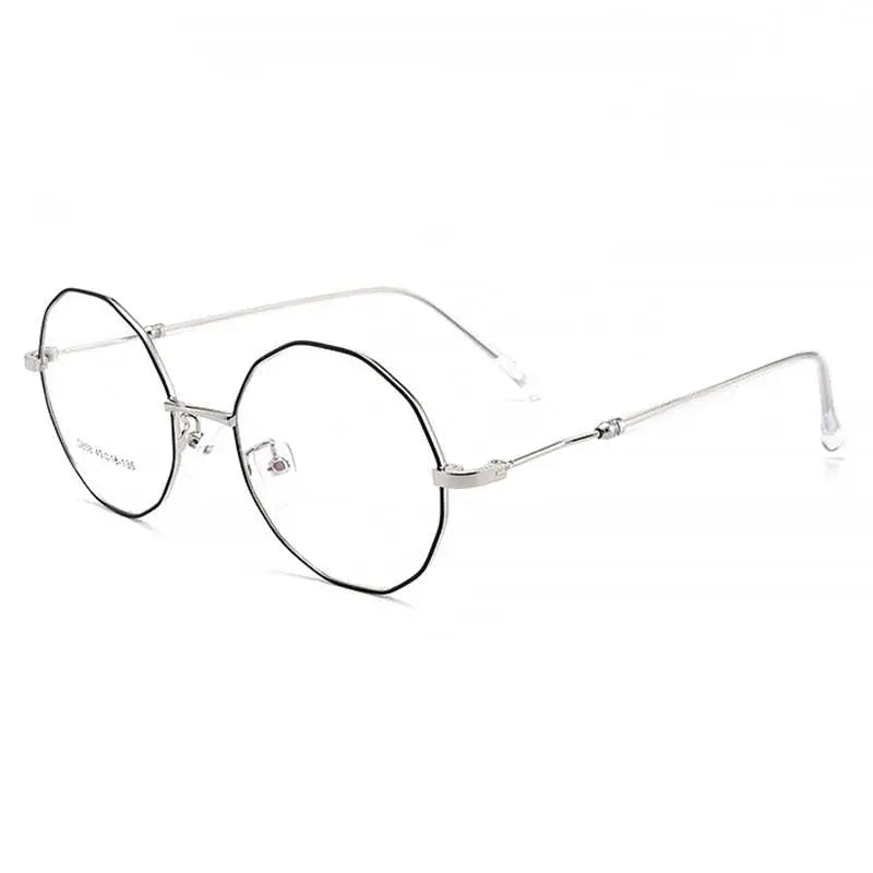 Unisex Polygon Full Rim Alloy Prescription Glasses D838 — view 5 | Rx Spectacle