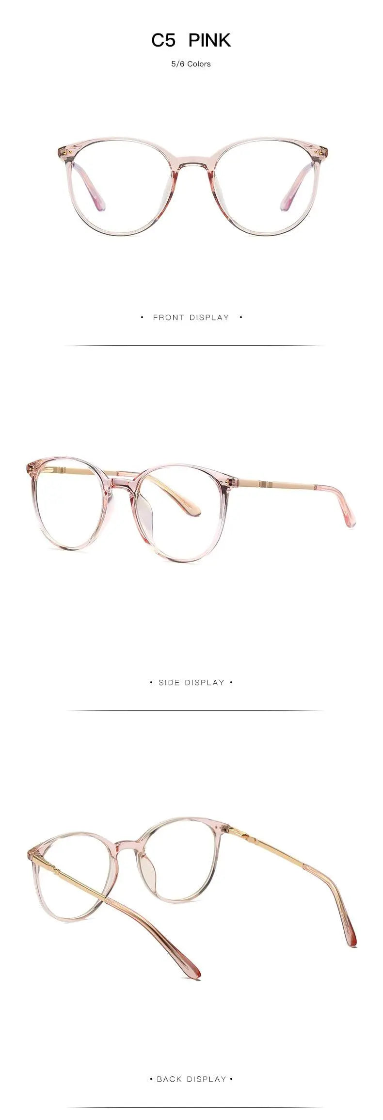 Women's Round Full Rim TR90 Prescription Glasses 2055 — view 18 | Rx Spectacle
