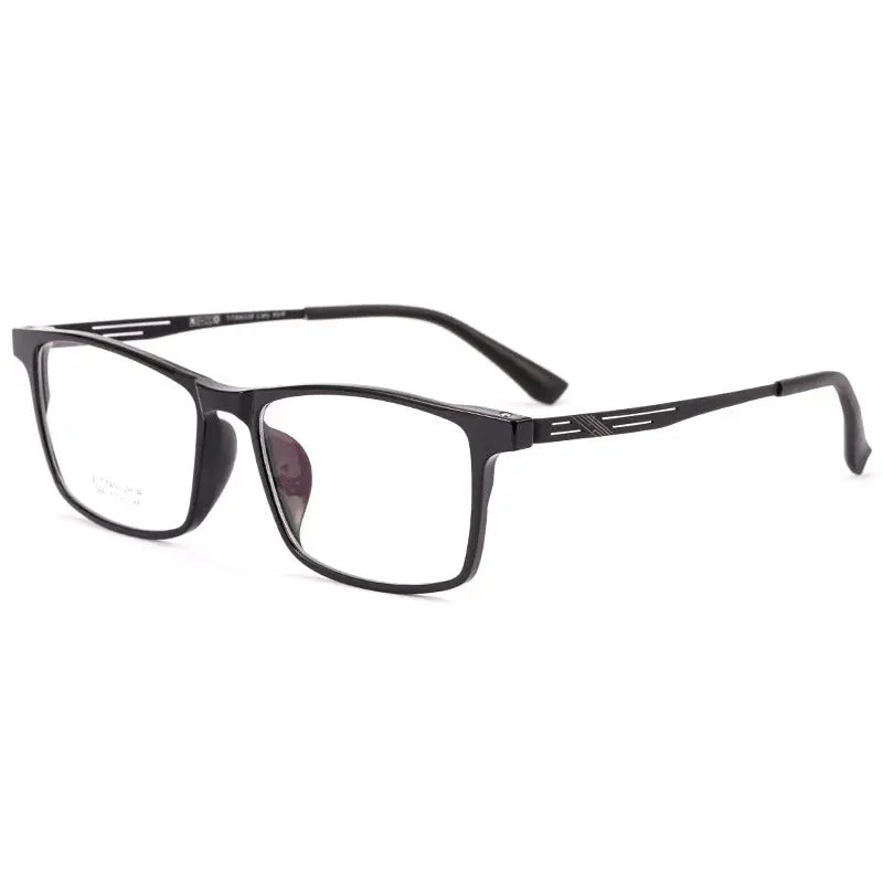 Unisex Square Full Rim Titanium Oversized Prescription Glasses 48883 — view 5 | Rx Spectacle