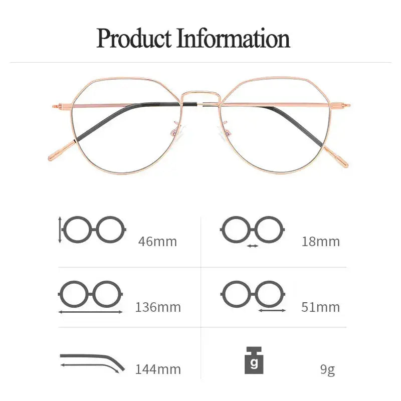 Women's Round Full Rim Alloy Flat Top Prescription Glasses 920219 — view 2 | Rx Spectacle