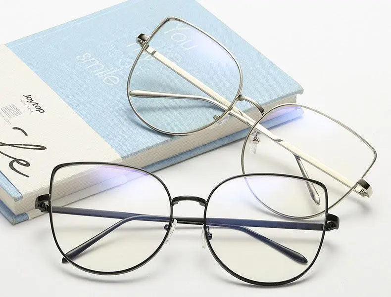 Women's Cat Eye Full Rim Alloy Prescription Glasses 3449 — view 1 | Rx Spectacle