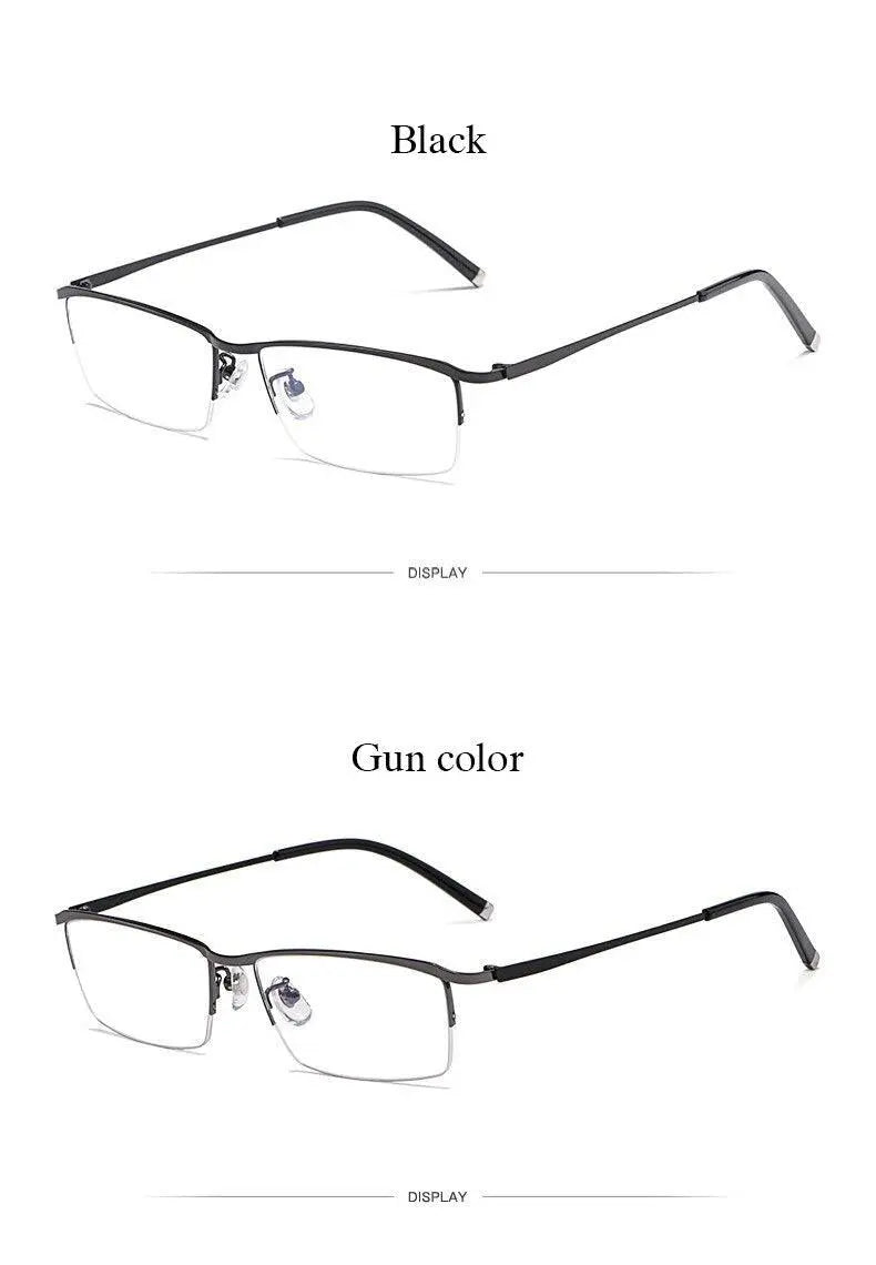 Men's Semi-Rimless Alloy Prescription Glasses Z17003 — view 10 | Rx Spectacle