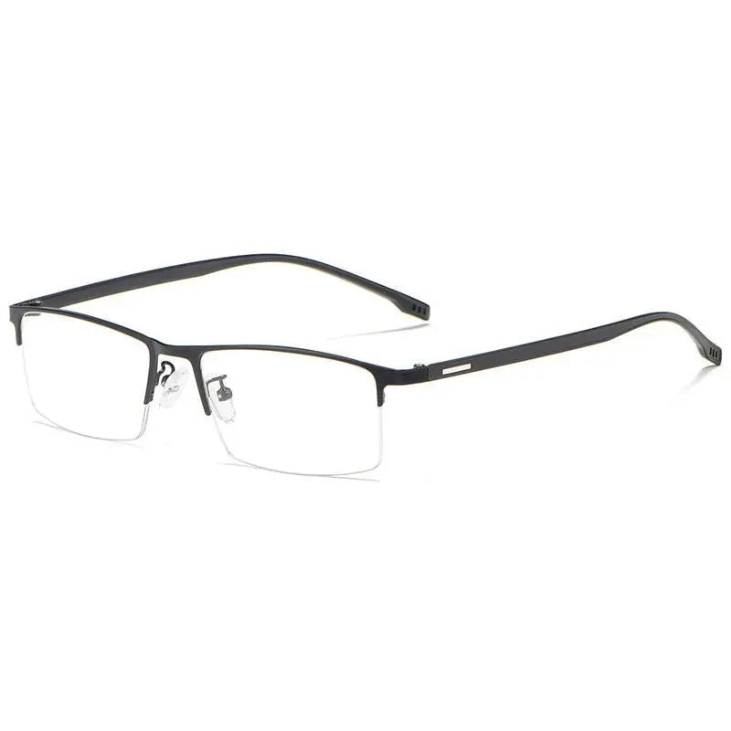 Men's Rectangular Semi-Rimless Alloy Prescription Glasses 9102 — view 5 | Rx Spectacle