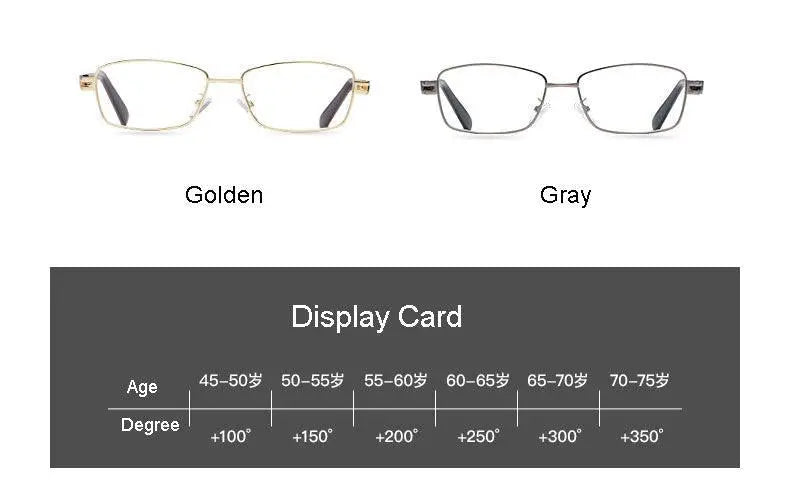 Unisex Rectangular Full Rim Alloy Reading Glasses 9005 — view 9 | Rx Spectacle