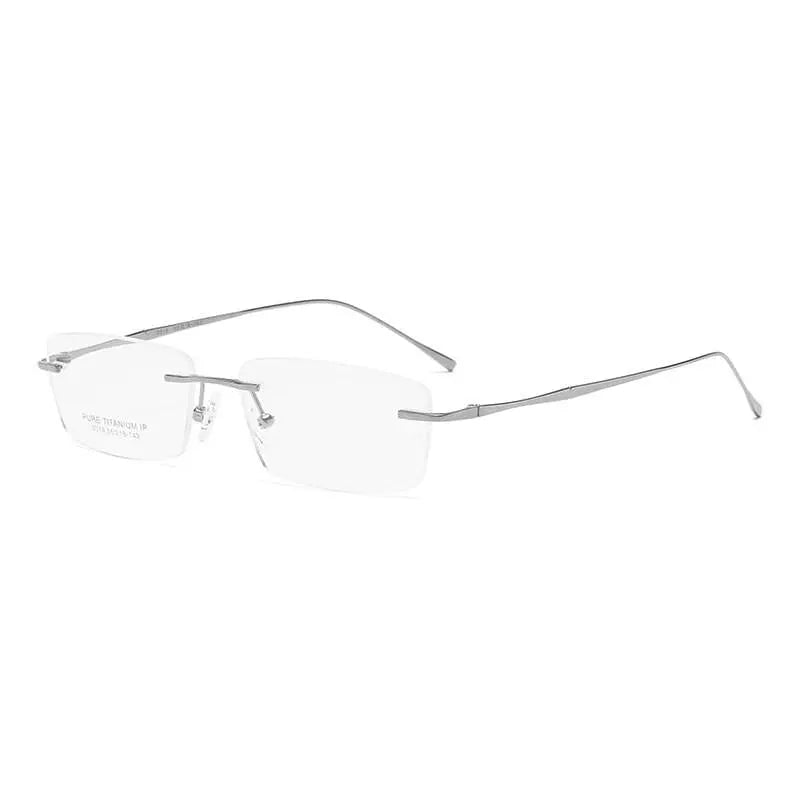 Unisex Rimless Titanium Prescription Glasses 3018 — view 10 | Rx Spectacle