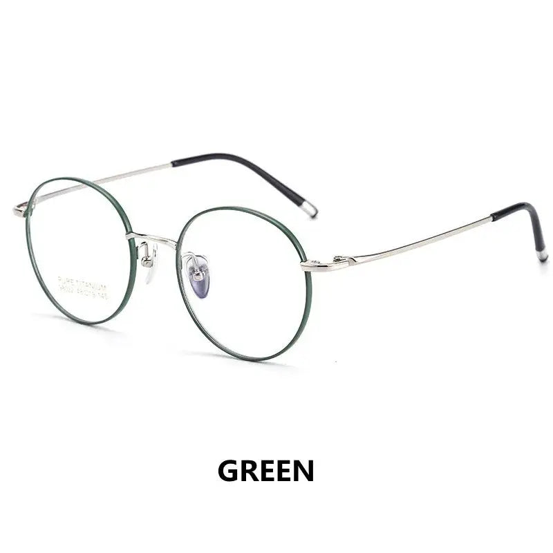 Unisex Round Full Rim Titanium Prescription Glasses 98022 — view 7 | Rx Spectacle