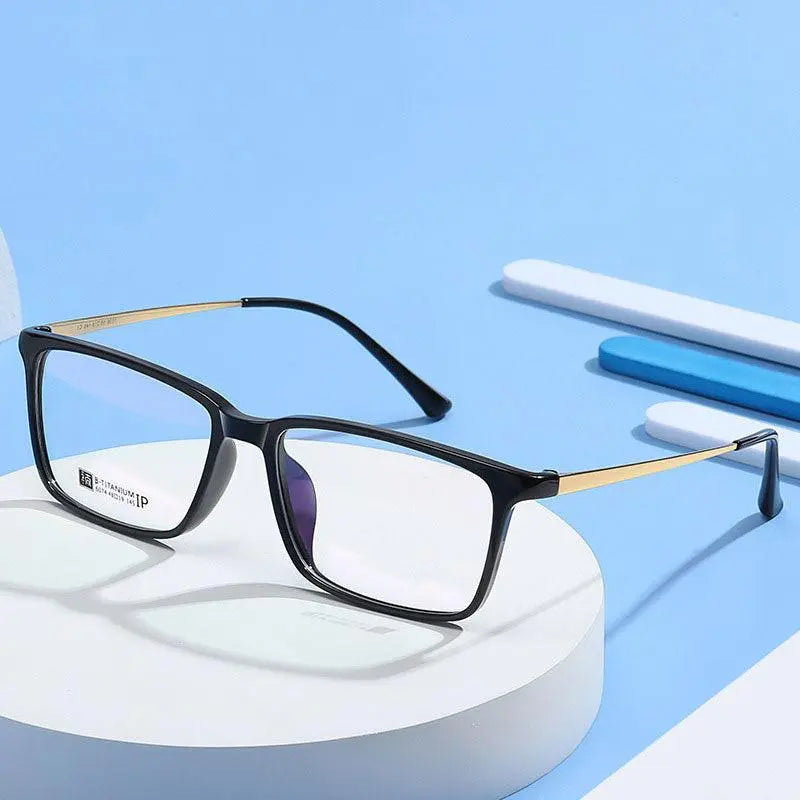 Men's Rectangular Full Rim Titanium Prescription Glasses 7036 — view 2 | Rx Spectacle