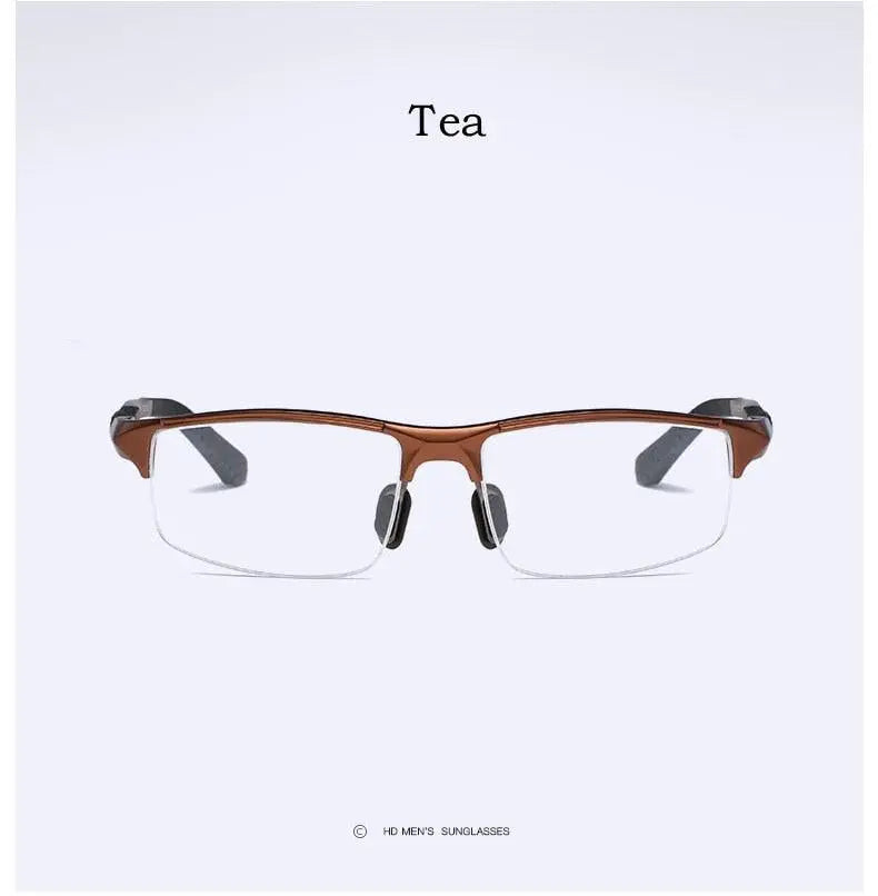 Men's Rectangular Semi-Rimless Aluminum Prescription Glasses Y3121 — view 14 | Rx Spectacle