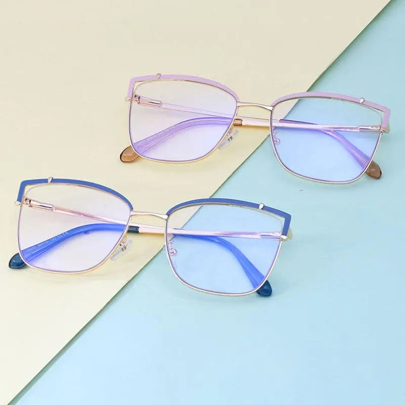 Women's Cat Eye Full Rim Alloy Prescription Glasses 95731 — view 4 | Rx Spectacle