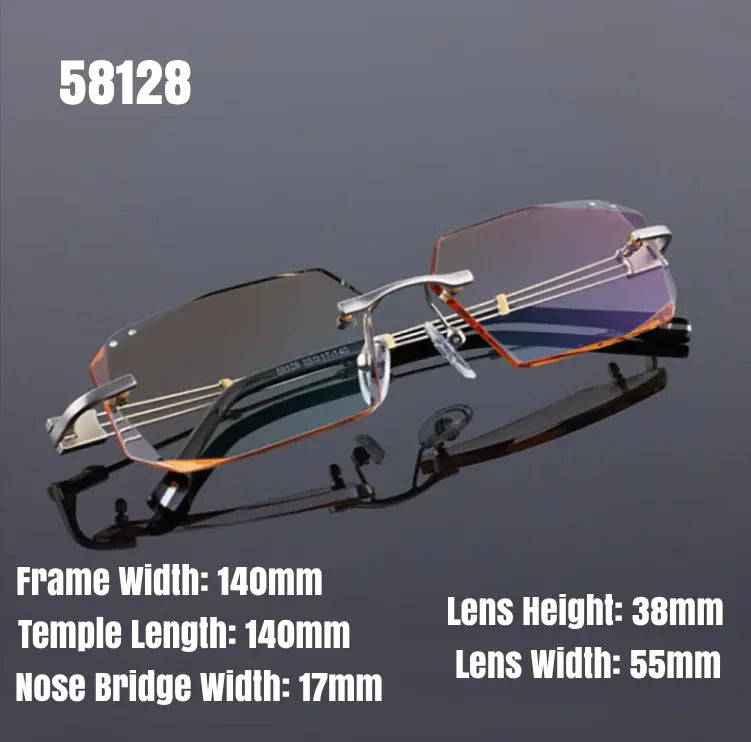 Rimless Titanium Prescription Glasses 58128 — view 2 | Rx Spectacle