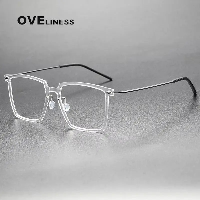 Unisex Square Full Rim Titanium Prescription Glasses 366577 — view 8 | Rx Spectacle
