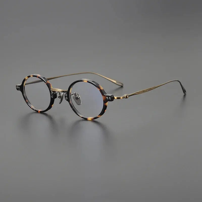 Unisex Round Full Rim Titanium Prescription Glasses 65956 — view 4 | Rx Spectacle