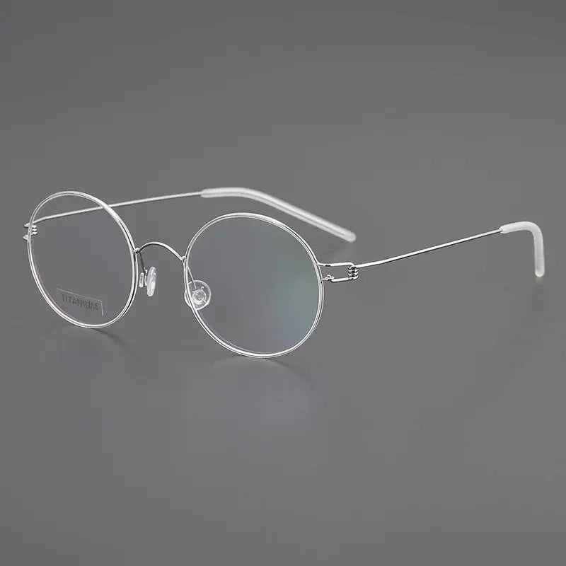 Women's Round Full Rim Titanium Screwless Prescription Glasses 195003 — view 6 | Rx Spectacle