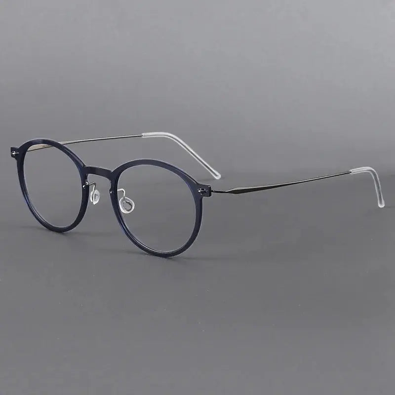 Unisex Round Full Rim Titanium Prescription Glasses 16541 — view 4 | Rx Spectacle