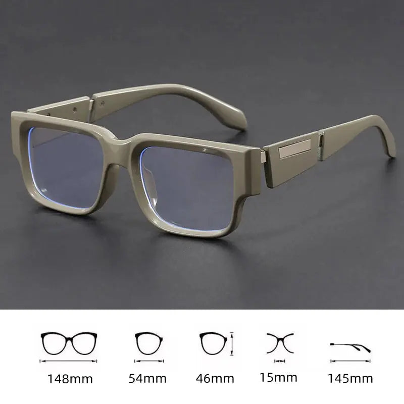 Unisex Square Full Rim Acetate Flat Top Prescription Glasses 107400 — view 2 | Rx Spectacle
