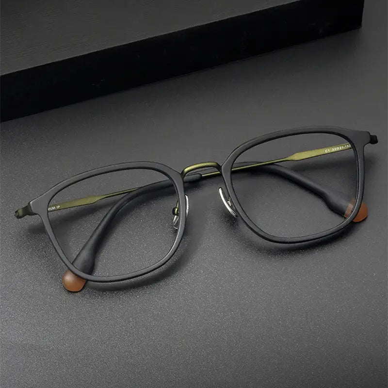 Men's Square Full Rim Titanium Prescription Glasses 366808 — view 1 | Rx Spectacle