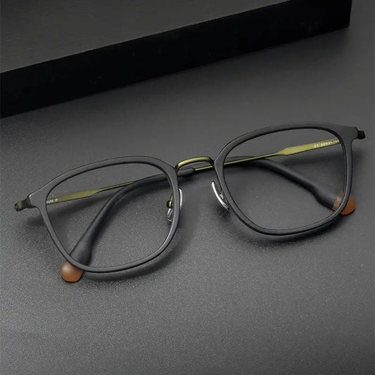 Men's Square Full Rim Titanium Prescription Glasses 366808 — view 1 | Rx Spectacle